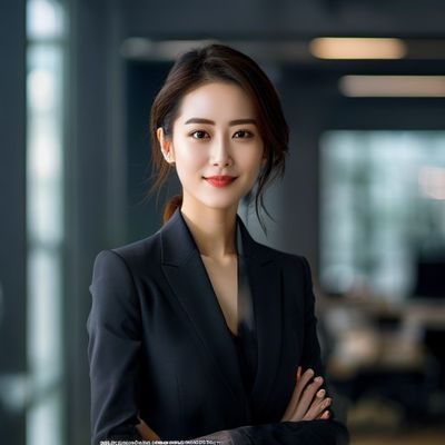 艳母的荒唐赌约创始人陈晓岚，女性，专业照，身着深色正装，面带自信微笑，背景为现代化办公室，气质沉稳而充满创造力